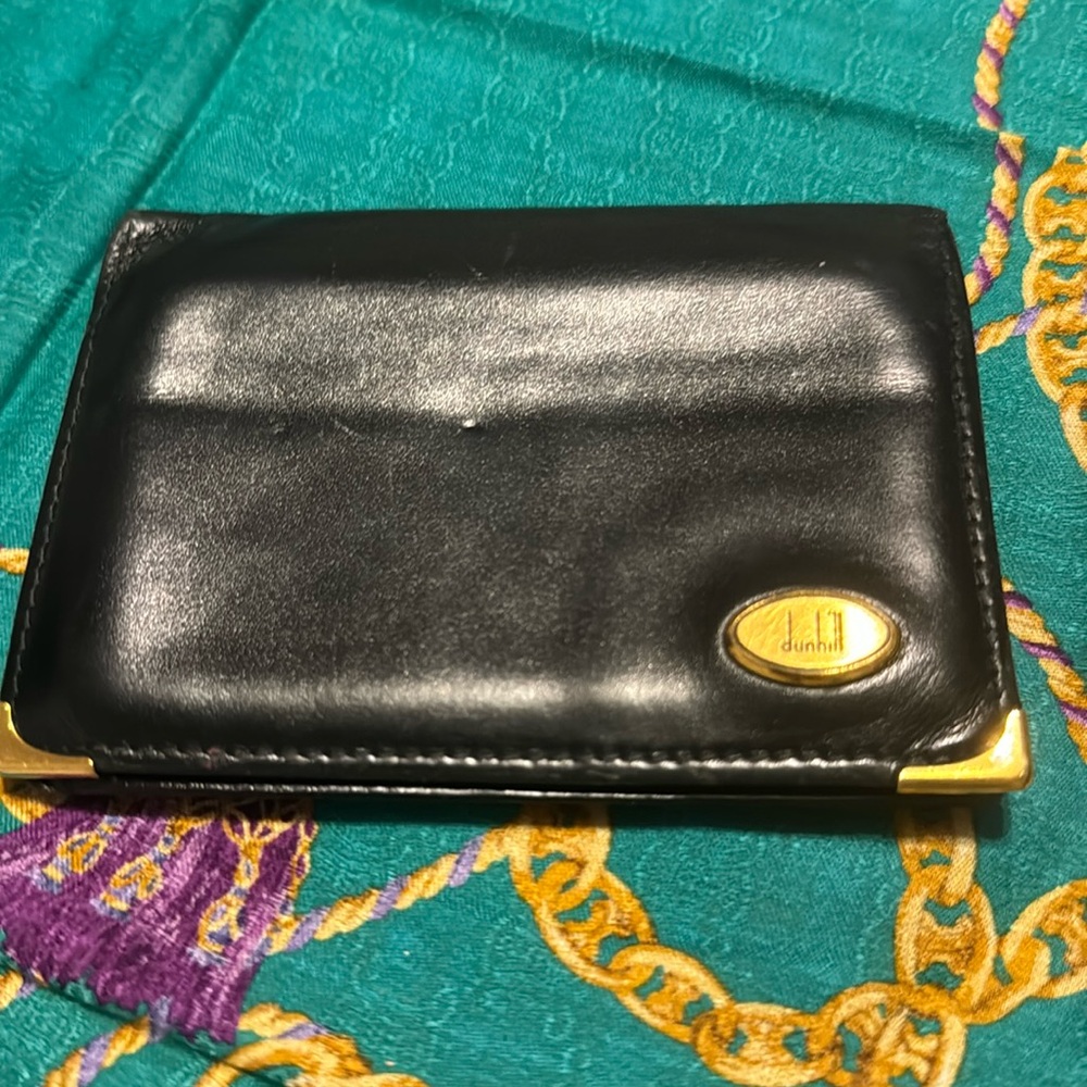 leather DUNHILL card holder slim wallet